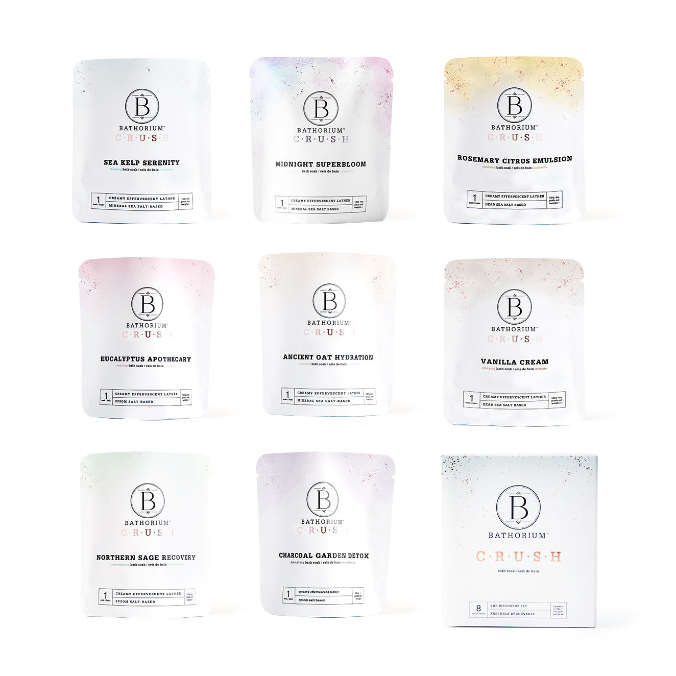 Bathorium Crush Bath Soak 8 pack Gift Set