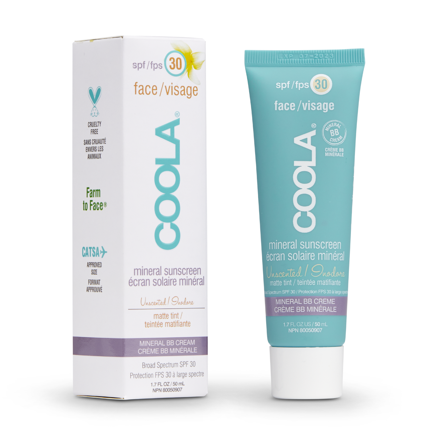 Coola Mineral Matte Tint Face SPF 30- Unscented