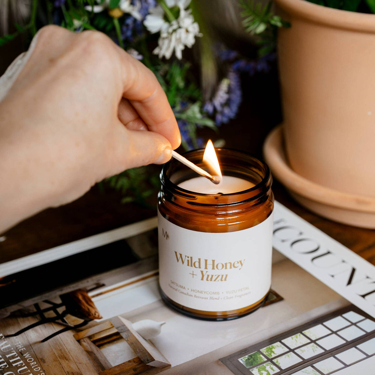 Wild Honey + Yuzu | Canadian Beeswax Candle
