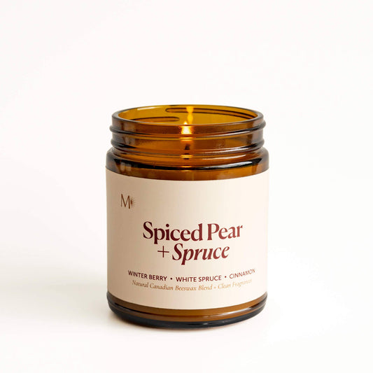 Spiced Pear + Spruce | Canadian Beeswax Candle