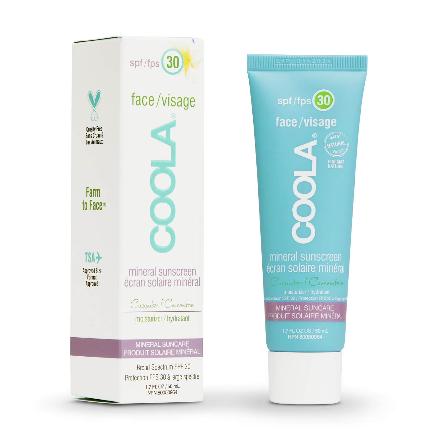 Coola Face Mineral Matte Sunscreen SPF 30- Cucumber